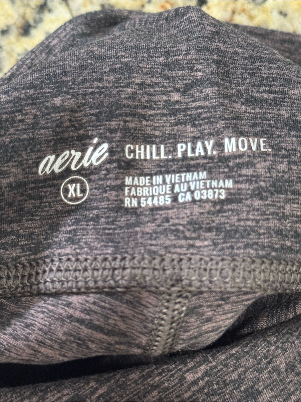 Women’s Aerie The Hugger High Waisted Pocket Leggings, Dark Grey & Pink, XL - Picture 2 of 2